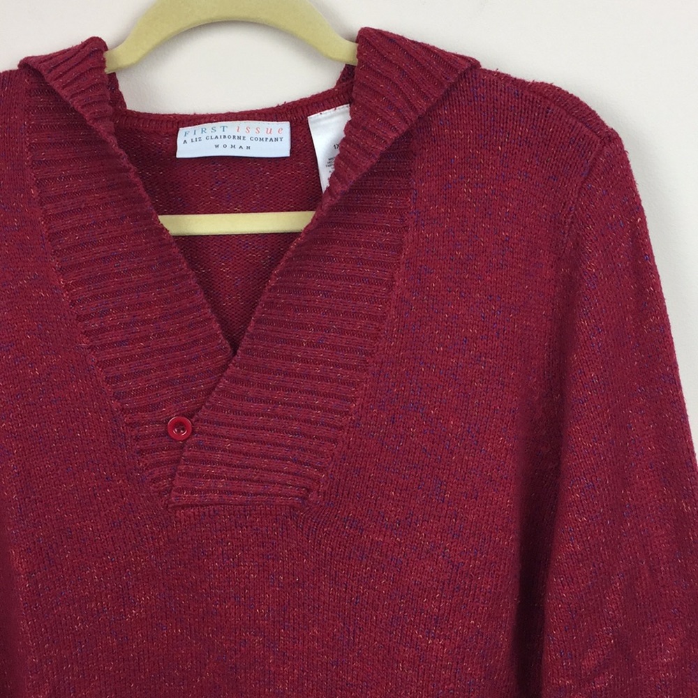 First Issue - Multicolor Hooded Pullover Sweater - image 2